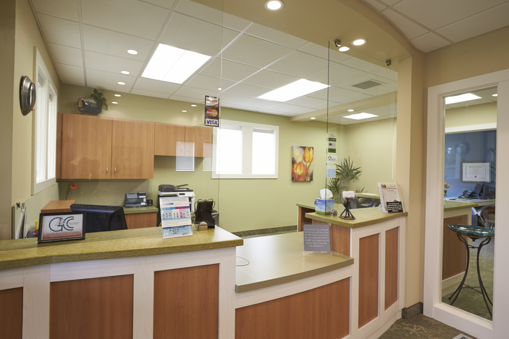 Interior office reception desk