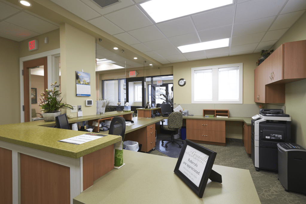 Interior office reception desk