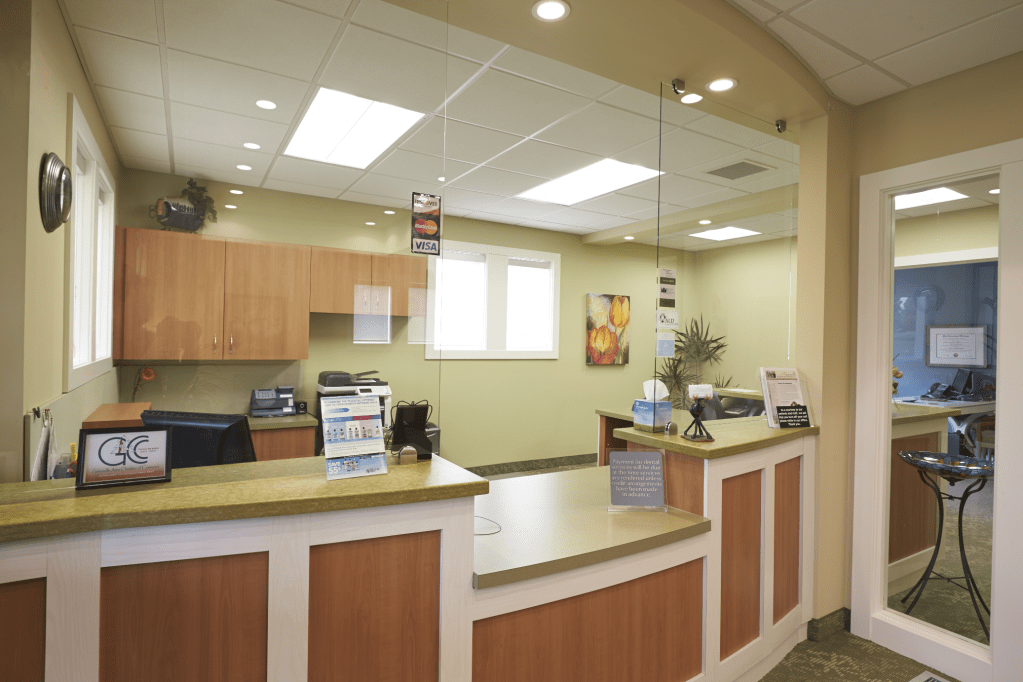Interior office reception desk