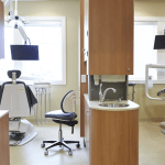 Split view of two exam rooms